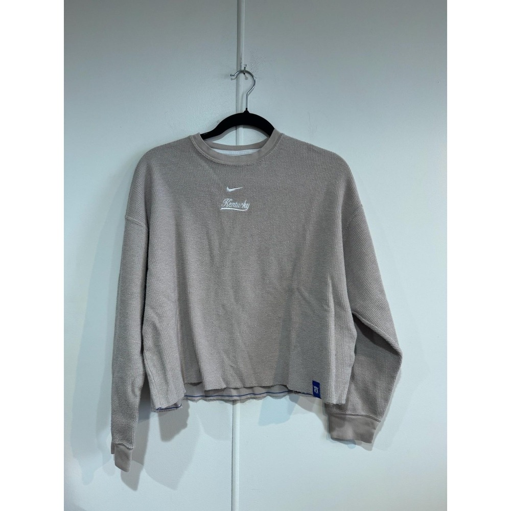 Kentucky Wildcats Sweatshirt Womens Small Beige NCAA Basketball Nike Waffle